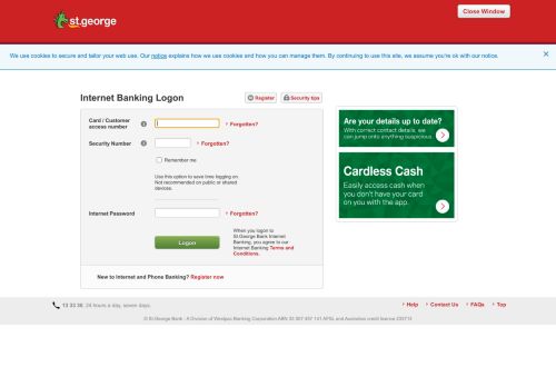 
                            7. St.George Internet Banking - Logon - St.George Bank