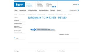 
                            9. Stichsägeblatt T 123X 6.23676 - METABO - Egger + Co.AG