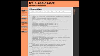 
                            11. Stichwortliste - Freie Radios