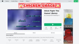 
                            13. Stick Fight The Game! (Beta) - Roblox