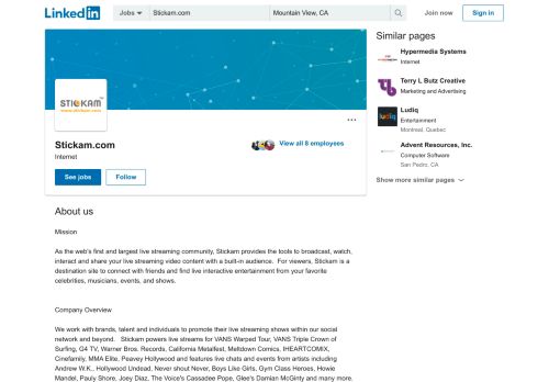
                            10. Stickam.com | LinkedIn