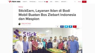 
                            3. StickEarn, Layanan Iklan di Bodi Mobil Buatan Bos Ziebart dan Maspion