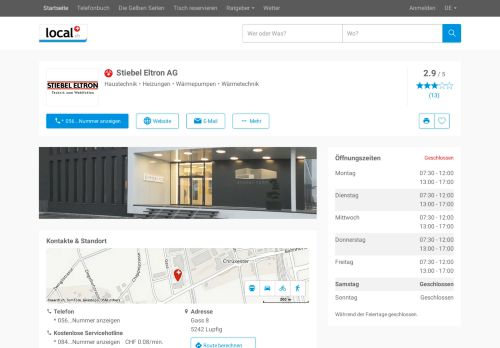 
                            13. Stiebel Eltron AG in Lupfig - Adresse & Öffnungszeiten auf local.ch ...