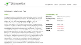
                            2. Stiftelsen Korsnäs Sociala Fond | Stiftelsemedel.se