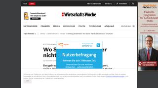 
                            8. Stiftung Warentest: Wo Sie Ihr Handy besser nicht versetzen - WiWo