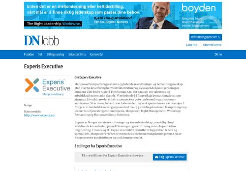 
                            12. Stillinger hos Experis Executive - DN Jobb