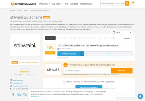 
                            8. Stilwahl Gutschein-Liste: 2 Codes, Februar 2019 - Gutscheinsammler