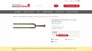 Stimmgabel 442 Hz Wittner, 12 cm lang , Stahl-Rundprofil - Markstein.de