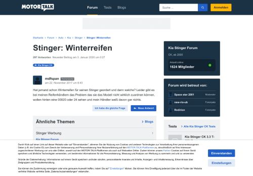 
                            12. Stinger: Winterreifen - Start Forum Auto Kia Optima ... - Motor-Talk