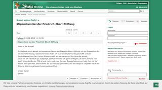 
                            13. Stipendium bei der Friedrich-Ebert-Stiftung - Forum - Studis Online