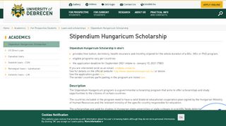 
                            5. Stipendium Hungaricum Scholarship - University of Debrecen