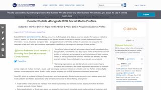 
                            13. Stirista Releases Scout™ Version 2.0 Providing Real ... - Business Wire