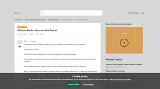 
                            11. Stitcher Radio - Account Not Found | Sonos Community