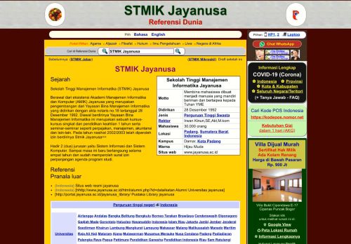 
                            11. STMIK Jayanusa - STMIK-JAYANUSA - GARAM - REFERENSI DUNIA