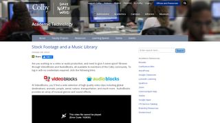 
                            9. Stock Footage and a Music Library | Academic ITS | Colby College