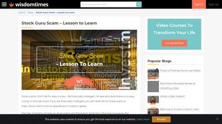 
                            9. Stock Guru Scam – Lesson to Learn - WisdomTimes