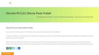 
                            12. Stockis RCC2U Stevia Pasir Puteh - Stevia Sweetener with Saffron