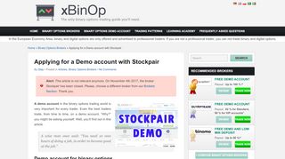 
                            4. Stockpair: Demo account big review! | x Binary Options