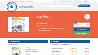 
                            10. stoff4you: Erfahrungen, Bewertungen, Meinungen - Shopauskunft