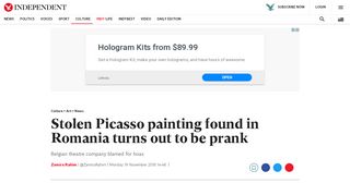 
                            13. Stolen Picasso painting found in Romania turns out to be prank | The ...