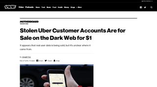 
                            11. Stolen Uber Customer Accounts Are for Sale on the Dark ...