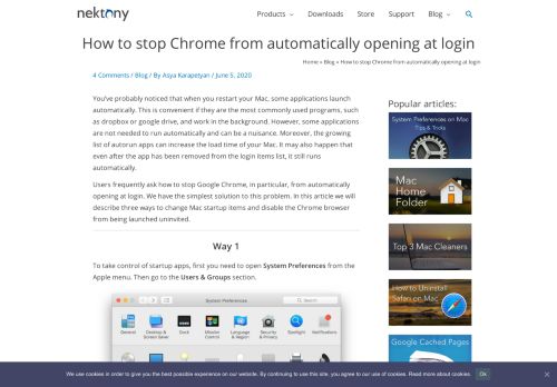 
                            4. Stop Chrome from Auto Opening at Login | Nektony Blog