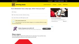 
                            3. Stop signs - sizes, placement and Road Code rules - Driving Test