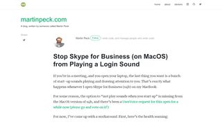 
                            12. Stop Skype for Business (on MacOS) from Playing a Login Sound ...