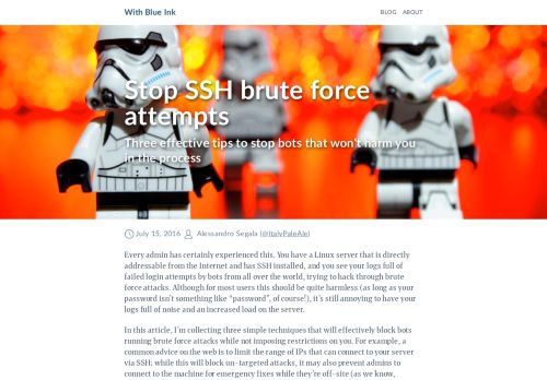 
                            1. Stop SSH brute force attempts | With Blue Ink