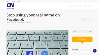 
                            9. Stop using your real name on Facebook - GovNews