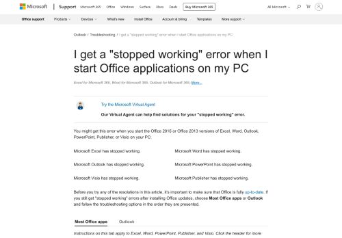 
                            5. stopped working - Office Support - Office 365