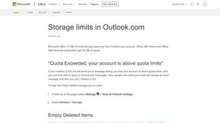 
                            10. Storage limits in Outlook.com - Outlook - Office Support - Office 365