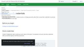 
                            2. Store a user's credentials | Smart Lock for Passwords on Android ...