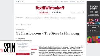 
                            10. Store des Tages: MyClassico.com – The Store in Hamburg
