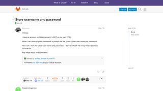 
                            3. Store username and password - General - GitLab Forum