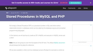 
                            9. Stored Procedures in MySQL and PHP — SitePoint