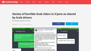 
                            13. Stories of horrible Grab riders in S'pore as shared by Grab drivers ...
