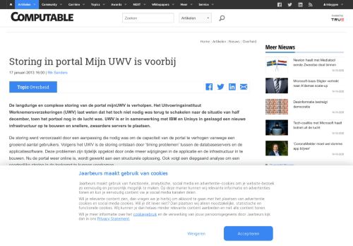 
                            11. Storing in portal Mijn UWV is voorbij | Computable.nl