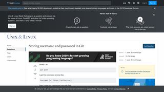 
                            10. Storing username and password in Git - Unix & Linux Stack Exchange