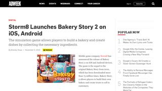 
                            7. Storm8 Launches Bakery Story 2 on iOS, Android – Adweek