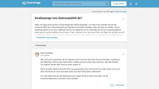 
                            11. Strafanzeige von chatroom2000.de? (Chat, chatten) - Gutefrage