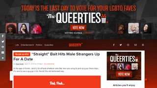 
                            4. “Straight” Bait Hits Male Strangers Up For A Date / Queerty