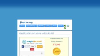 
                            13. straightrevshare.com website worth, domain value and website traffic