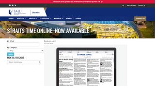 
                            13. Straits Time Online: Now Available | Singapore Management ...