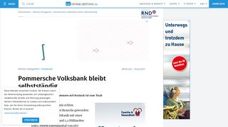 
                            13. Stralsund - Pommersche Volksbank bleibt selbstständig – OZ - Ostsee ...