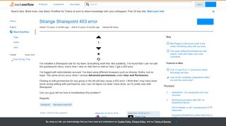 
                            10. Strange Sharepoint 403 error - Stack Overflow