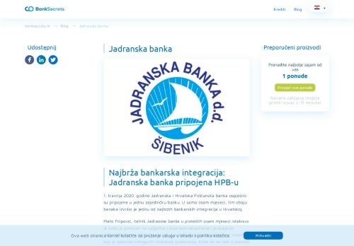 
                            3. Stranica prilagođena printeru - Jadranska banka