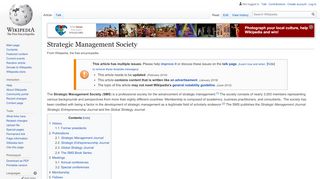 
                            9. Strategic Management Society - Wikipedia