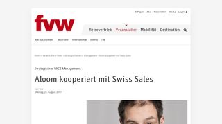 
                            7. Strategisches MICE Management: Aloom kooperiert mit Swiss Sales