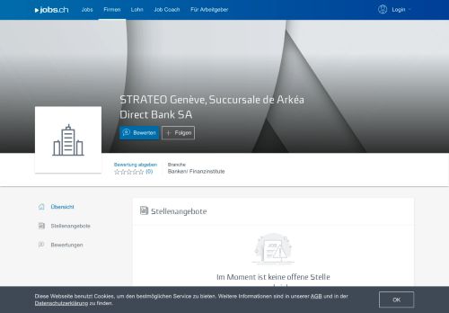 
                            6. STRATEO Genève, Succursale de Arkéa Direct Bank SA - Jobs.ch